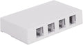 ICC 4 Port Surface Mount Box in White, Works by ICC