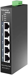 STEAMEMO 5-Port Industrial Ethernet Switch | DIN-Rail Mount | 100Mbps Ports + by STEAMEMO