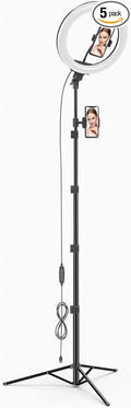 Ring Light with Tripod Stand, Adjustable Height, Phone Holder, Dimmable LED by Unknown