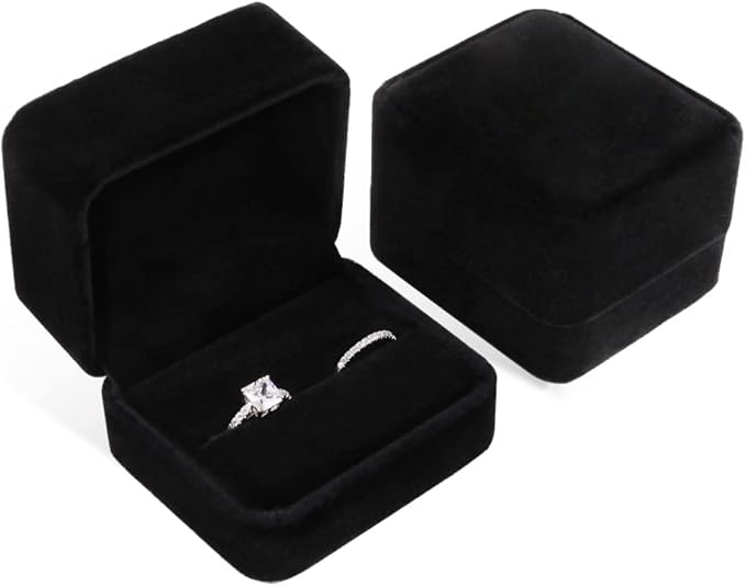 iSuperb Set of 2 Unit Classic Velvet Couple Double Ring Box Earring Jewelry by iSuperb