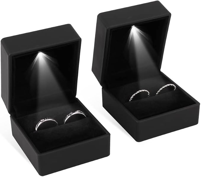 iSuperb® Ring Box Black Jewelry Case Organizer - Image 5