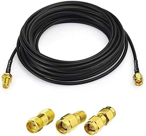 Superbat RF coaxial SMA Male to SMA Female Bulkhead RG174 9.8ft Cable + 3pcs RF by SUPERBAT