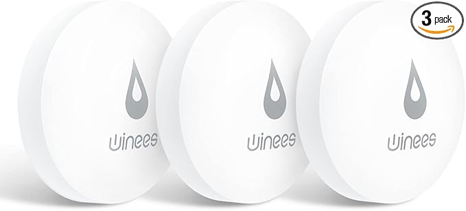 Winees WiFi Water Leak Detector, 3 Pack Water Sensors, Easy Set Up, 100M by WINEES