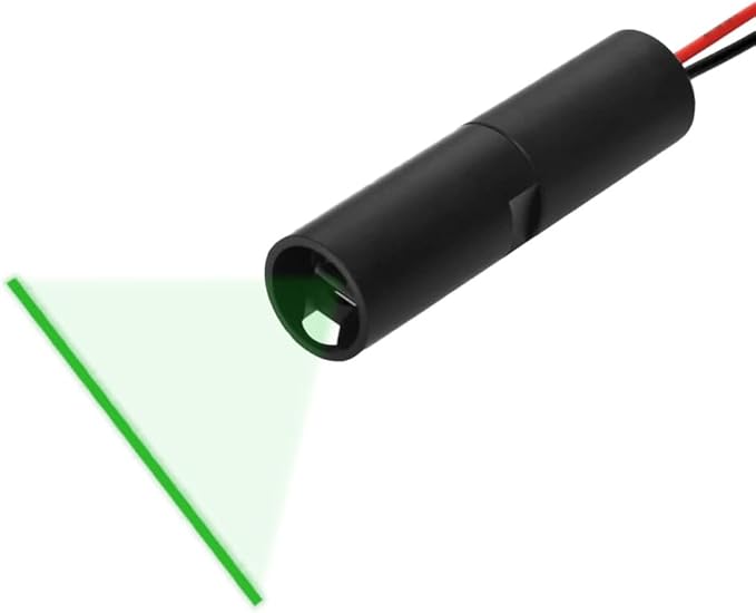 Green Line Laser Module 520 nm, Class 1, 3~6 VDC, >90° Fan Angle Focused at 10 m by Quarton