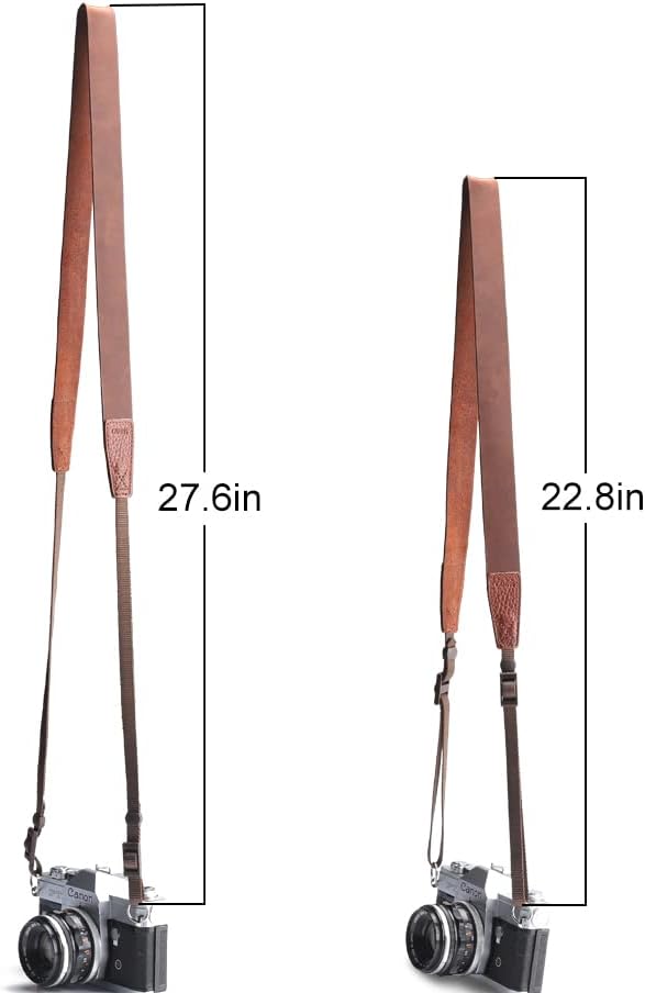 Crazy Horse Leather Camera Strap, Vintage Camera Strap, Adjustable Camera Neck - Image 4