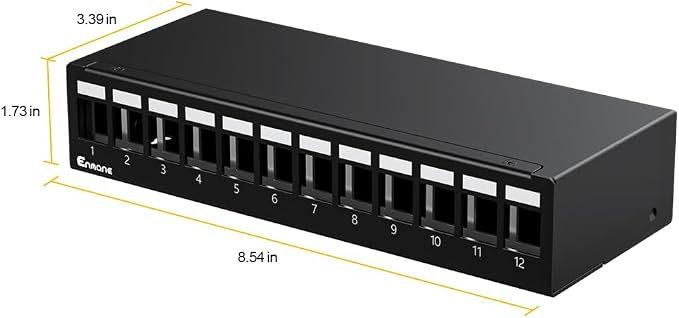 Patch Panel 12 Port Blank Keystone Patch Panel STP&UTP Compatible - Image 4