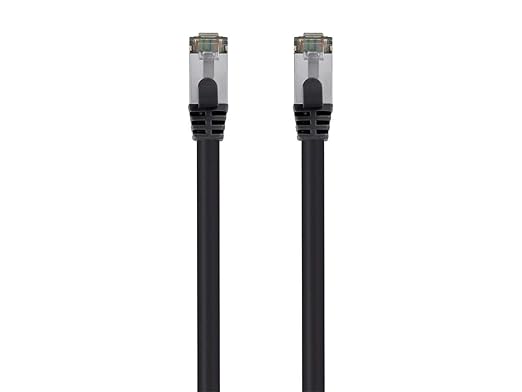 Monoprice Cat8 30ft Black Patch Cable Double Shielded 26AWG 2GHz 40G Pure Bare by Monoprice