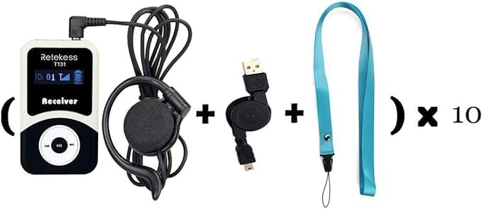 Retekess T131 Tour Guide Headsets, Assistive Listening Devices, Compatible - Image 9