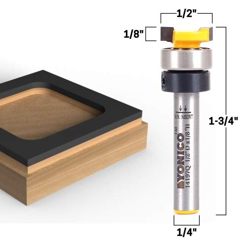 YONICO Flush Trim Router Bit 1/2-Inch Diameter 1/4-Inch Shank 14197q - Image 2