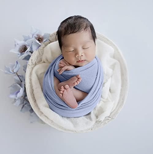 Newborn Posing Wrap Newborn Photography Props Soft Stretch Knit Blanket - Image 3