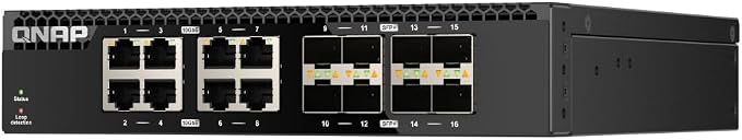 QNAP QSW-3216R-8S8T-US 16-Port Half-Width Rackmount 10GbE Unmanaged Switch - Image 2