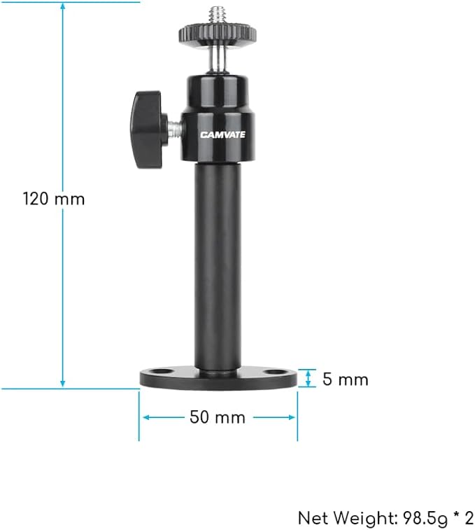 CAMVATE 1/4-20 Mini Ball Head for CCTV Camera Surveillance System - Image 2