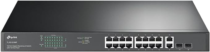 TP-Link TL-SG1218MP 16 Port Gigabit PoE Switch 16 PoE+ Ports @250W, w/ 2 Uplink by TP-Link