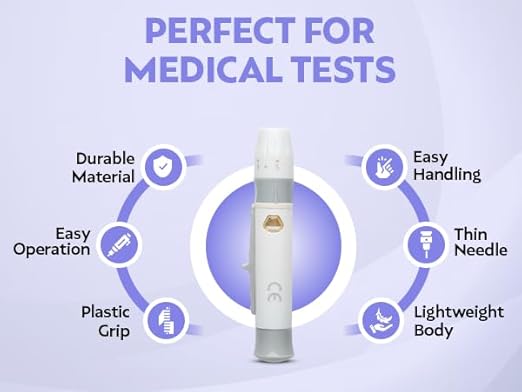 One Step Lancing Device Pen, 5 Depth Settings, Less Pain Design, Blood Sampling - Image 5