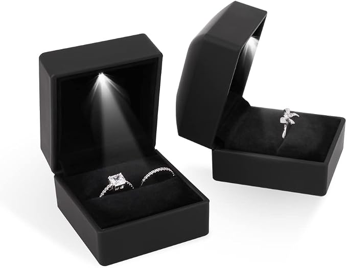 iSuperb® Ring Box Black Jewelry Case Organizer - Image 3