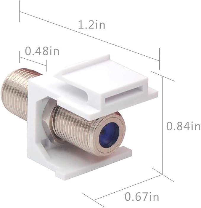 VCE Coax Keystone Jack Insert 3GHz Coaxial Cable Connector, F-Type RG6 Cable - Image 2