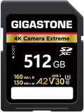 【5-Years Data Recovery】 GIGASTONE 512GB SD Card, 4K Camera Extreme, UHS-I A2 by Gigastone
