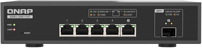 QNAP 5-Port Multi-Gig 10GbE Lite-Managed Network Switch – 4× 10/5/2.5/1G RJ-45 by QNAP