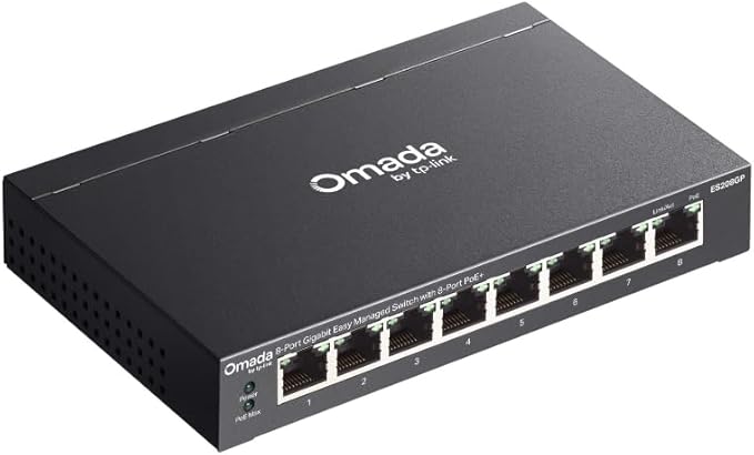 TP-Link Omada 8 Port Gigabit Easy Managed, PoE Switch, 65W Budget, PoE+ - Image 4