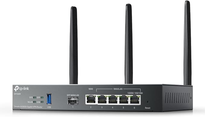 TP-Link ER706W Omada Gigabit AX3000 WiFi 6 VPN Router | 1x USB 3.0 Support USB by TP-Link