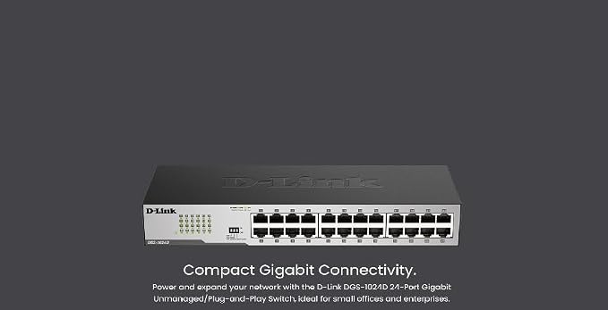 D-Link DGS-1024D, Ethernet Switch, 24 Port Gigabit Unmanaged Fanless Network - Image 4
