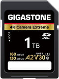【5-Years Data Recovery】 GIGASTONE 1TB SD Card, 4K Camera Extreme, UHS-I A2 V30 by Gigastone