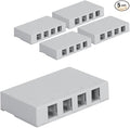 ICC 4 Port Surface Mount Box in White, 5 Pack, Works by ICC
