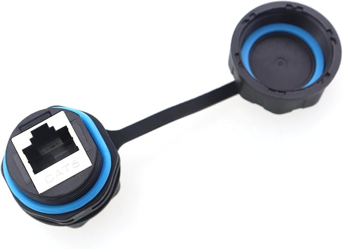 Panel Mount Shielded RJ45 Waterproof IP68 Cable Connector Panel Mount Coupler by Unknown