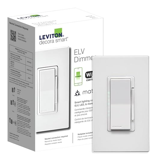 Leviton Decora Smart ELV/LED, Phase Selectable Dimmer Switch, Wi-Fi 2nd Gen by Leviton