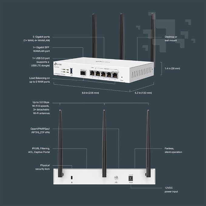 TP-Link Festa FR365, AX3000 WiFi 6 VPN Router, Self-Organizing Network - Image 3