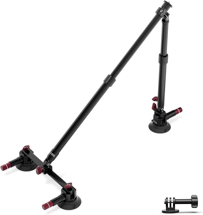 NEEWER Triple Suction Cup Car Mount Kit, Two 24" Aluminum Alloy Extension Poles by Neewer