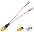 RP SMA Female to Dual TS9 Male Right Angle Connector RF Coax Cable RP SMA by POBADY