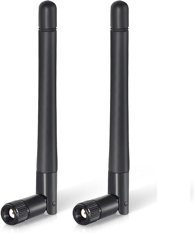 Tri-Band WiFi Antenna 3dBi High Gain 2.4GHz, 6GHz | Pair of Mini-Black | RP-SMA by HighZer0Electronics