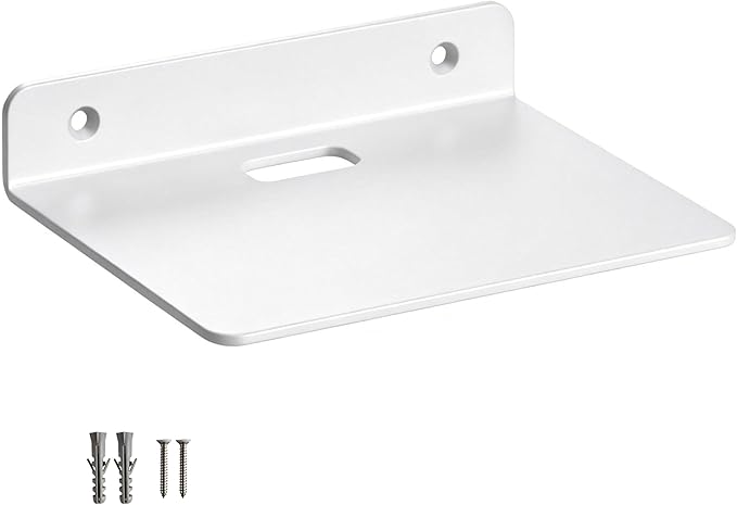 6 Inch White Floating Wall Shelf, Rustproof Aluminum Alloy Wall Mounted Storage by YUjieSTC
