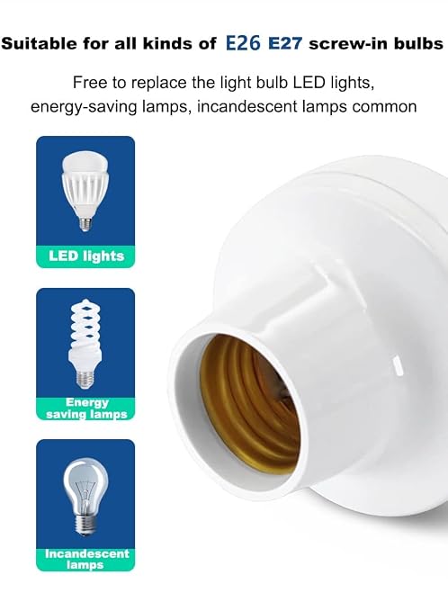 QIACHIP Remote Control Light Socket E26 E27 Bulb Socket Adapter, ZigBee Smart - Image 3