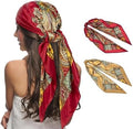 Senker Fashion 35" Head Scarf for Women, Pirate Costume Accessories Silk Red by SenkerFashion