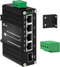 Industrial Gigabit 4 Ports PoE Ethernet Switch PoE+ Fiber Switch by WelcometotheThroncom