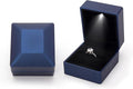 Ring Box Square Shaped LED Light Engagement Ring Boxes Jewelry Gift Box by JYCMMFCPursueRomanceLife
