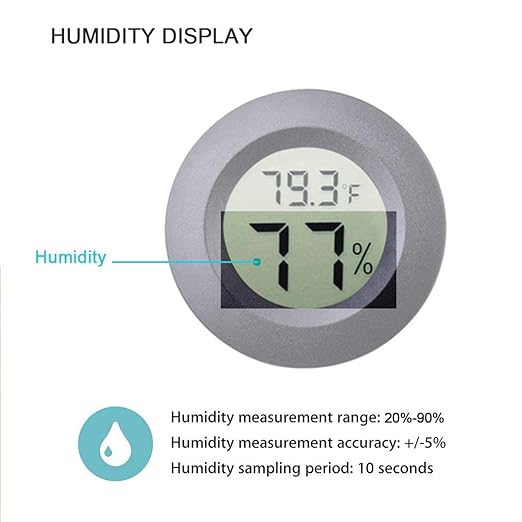 4-pack Mini Hygrometer Thermometer Fahrenheit Indoor Room Round Humidity - Image 4