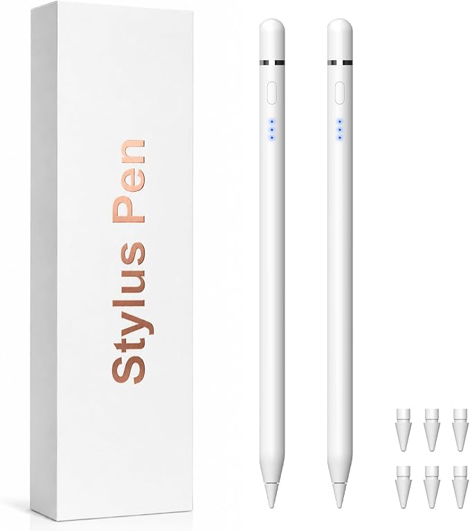 【2Pack】 Stylus Pen for Apple iPad 2018–2026, Magnetic Charging iPad Pencil 2nd by WirelessCharger