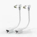 2Pack CAT6 Ethernet Extension Cable White 90 Degree Short Cat 6 Cable Extender by JUXINICE