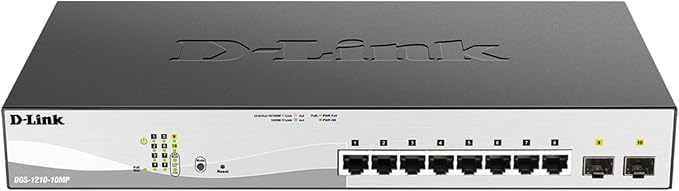 D-Link 10-Port Gigabit Smart Managed PoE+ Switch | 8 PoE+ Ports + 2 SFP Ports | by D-Link