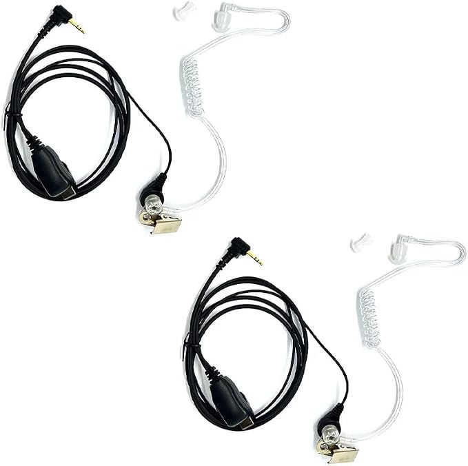 Walkie Talkies Earpieces with Mic 1 Pin Covert Air Acoustic Tube Headset by Riqiki