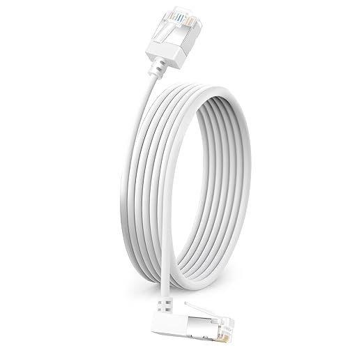 Flexible Cat 6 Ethernet Cable 270 °Upward Angle 1.6 Feet, Ultra Thin & Slim by DUTEVOLNS