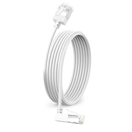 Flexible Cat 6 Ethernet Cable 270 °Upward Angle 25 Feet, Ultra Thin & Slim Rj45 by DUTEVOLNS