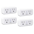 15A Dual Smart Plug 4 Pack, GHome Smart Plugs that Work by GhomeSmart