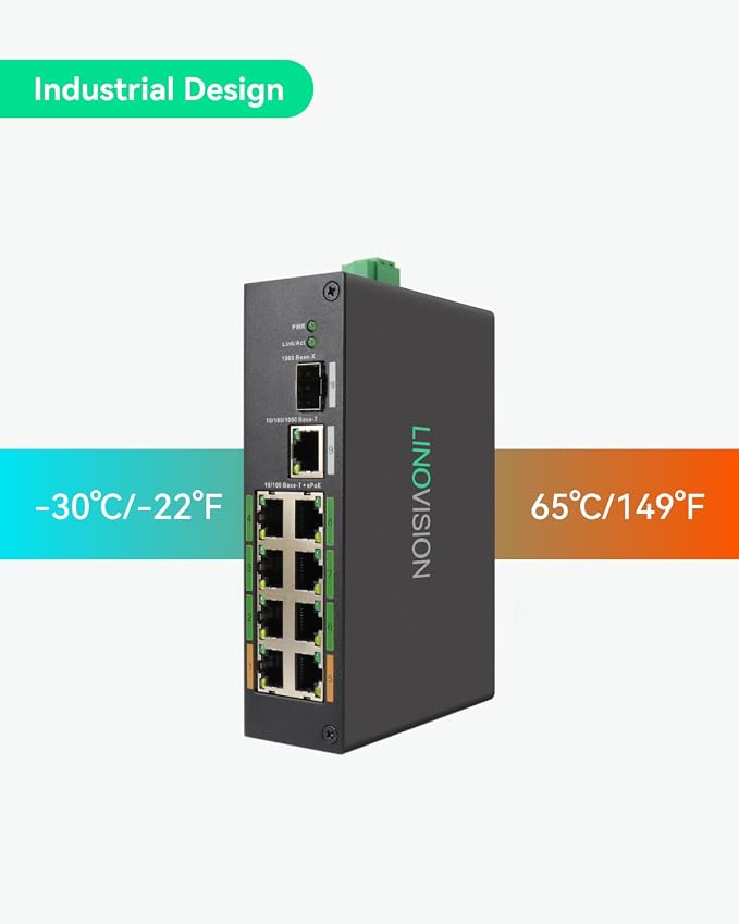 LINOVISION Industrial 8-Port EOC & POE Switch - Image 7