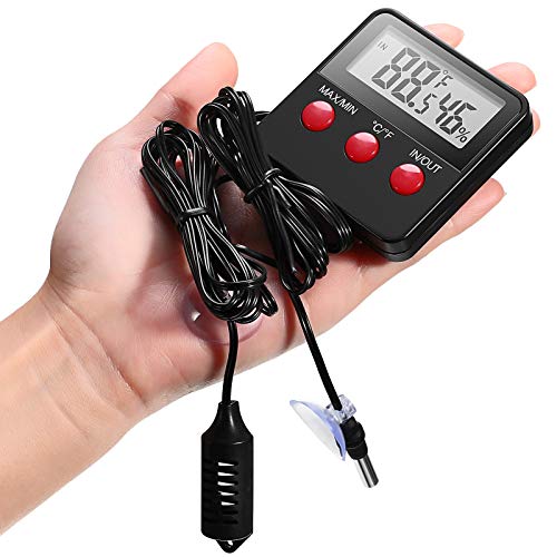 Weewooday 2 Pcs Reptile Thermometer and Humidity Gauge Reptile Terrarium - Image 4