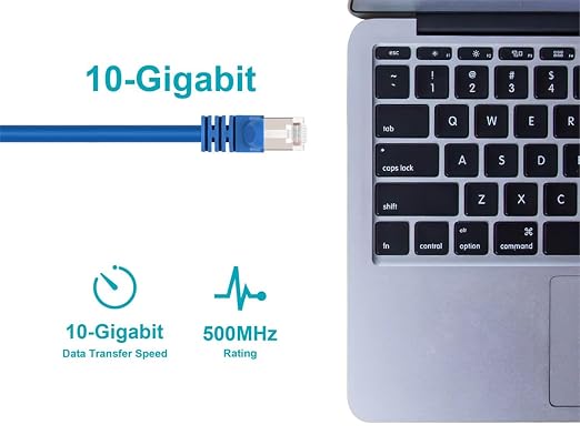 Monoprice Cat6A 20ft Blue Patch Cable Double Shielded 26AWG 10G Pure Bare - Image 5