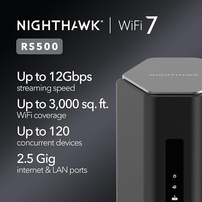 NETGEAR Nighthawk Tri-Band WiFi 7 Router – Security Features, BE12000 Wireless - Image 2